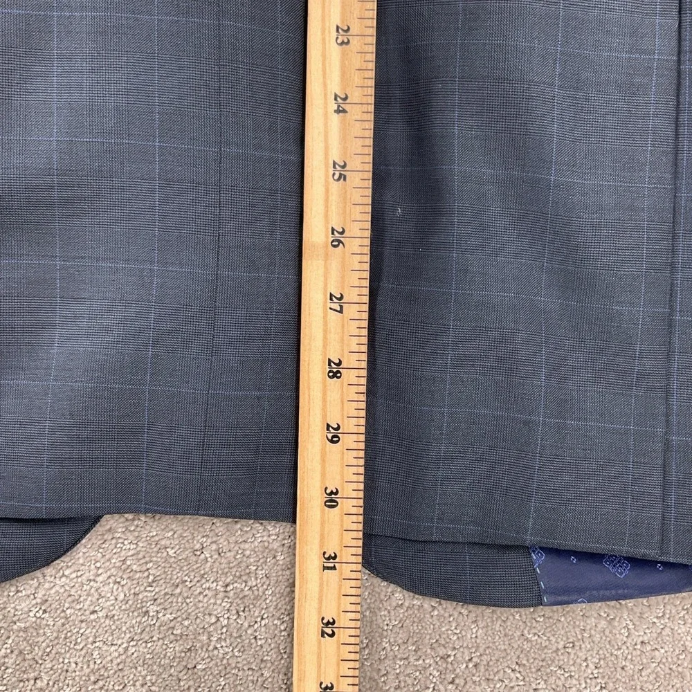 Peter Millar Paul Simon Jacket Men Gray Blue Plaid‎ 2 Button Blazer Canada